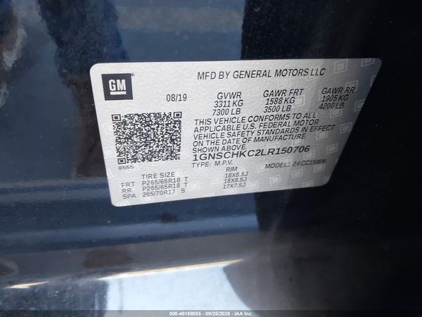 2020 CHEVROLET SUBURBAN 2WD LT — I9