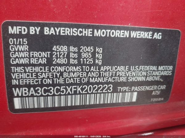 2015 BMW 320I XDRIVE — I9
