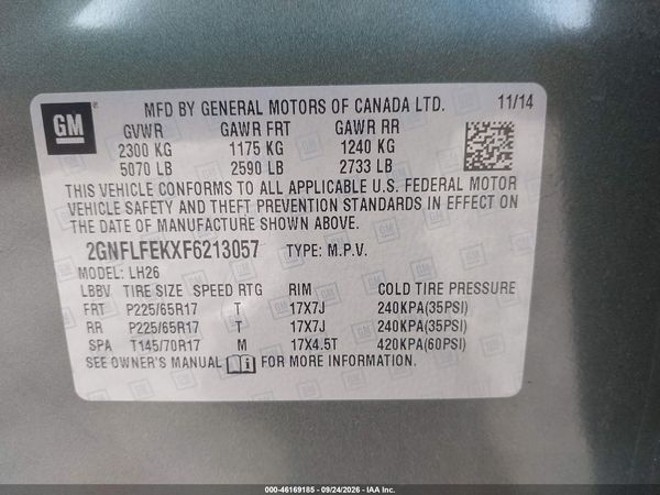 2015 CHEVROLET EQUINOX 1LT — I9