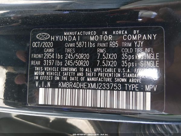 2021 HYUNDAI PALISADE SEL — I9