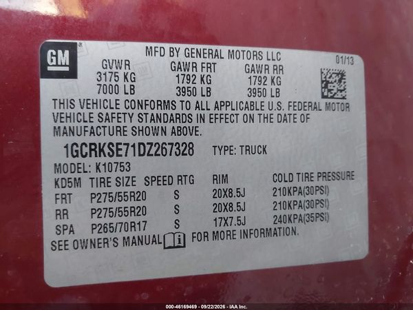 2013 CHEVROLET SILVERADO 1500 LT — I9