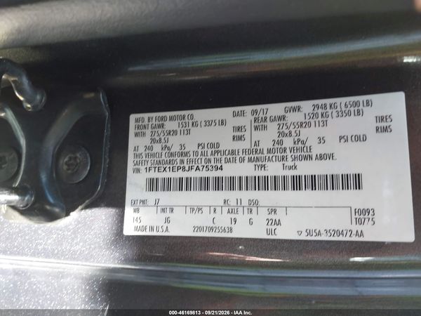 2018 FORD F-150 XL — I9