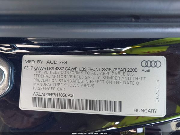 2017 AUDI A3 2.0T PREMIUM — I9