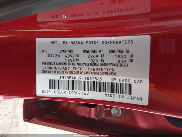 2026 MAZDA MAZDA3 2.5 S SELECT SPORT — I9