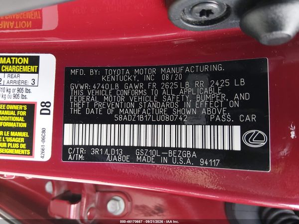2020 LEXUS ES 350 350 Premium — I9