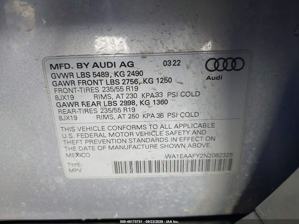 2022 AUDI Q5 — I9