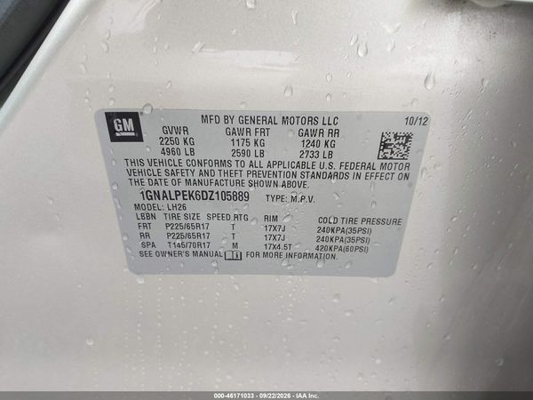 2013 CHEVROLET EQUINOX 2LT — I9