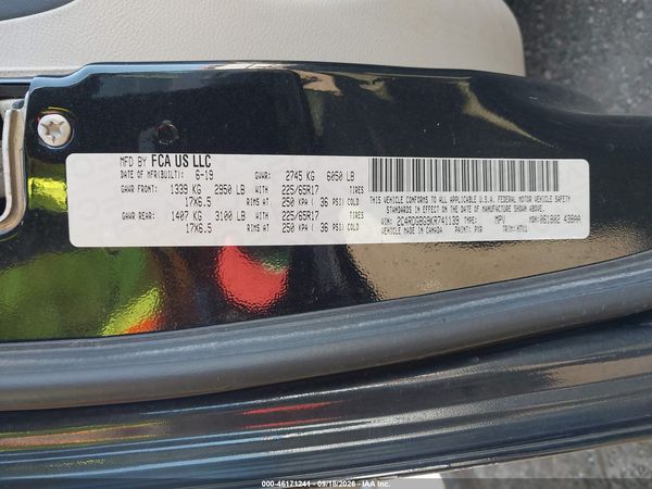 2019 DODGE GRAND CARAVAN SE — I9