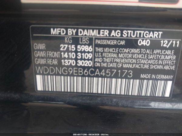2012 MERCEDES-BENZ S 550 4MATIC — I9