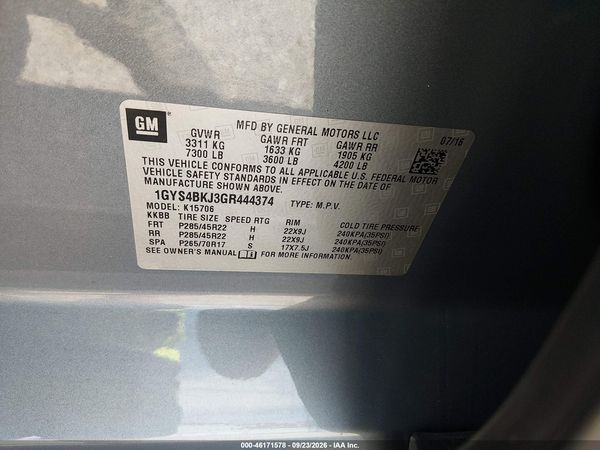2016 CADILLAC ESCALADE LUXURY COLLECTION — I9
