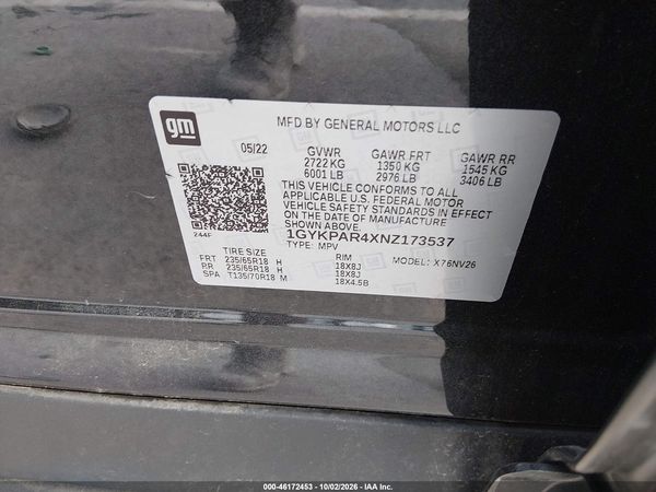 2022 CADILLAC XT6 LUXURY — I9