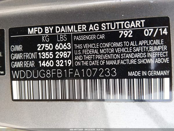 2015 MERCEDES-BENZ S 550 4MATIC — I9