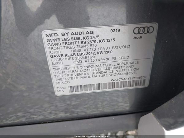 2018 AUDI Q5 — I9