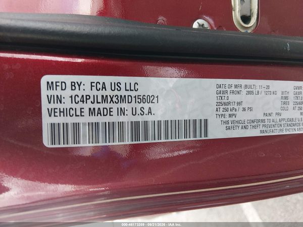 2021 JEEP CHEROKEE LATITUDE LUX FWD — I9