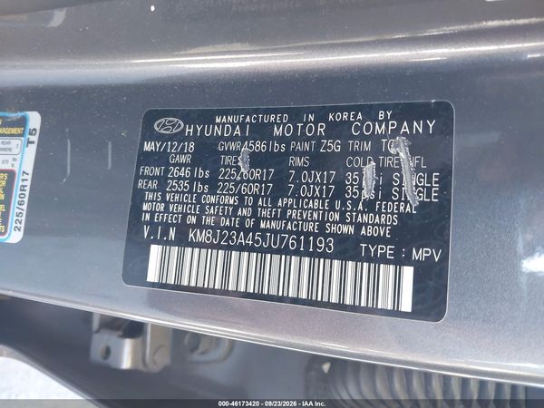 2018 HYUNDAI TUCSON SE — I9