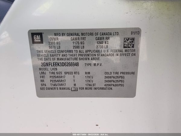 2013 CHEVROLET EQUINOX 1LT — I9