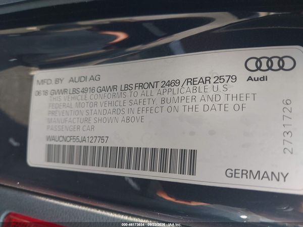 2018 AUDI A5 2.0T PREMIUM — I9