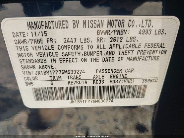 2016 INFINITI Q70L 3.7 — I9