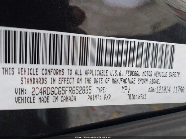 2015 DODGE GRAND CARAVAN SXT — I9