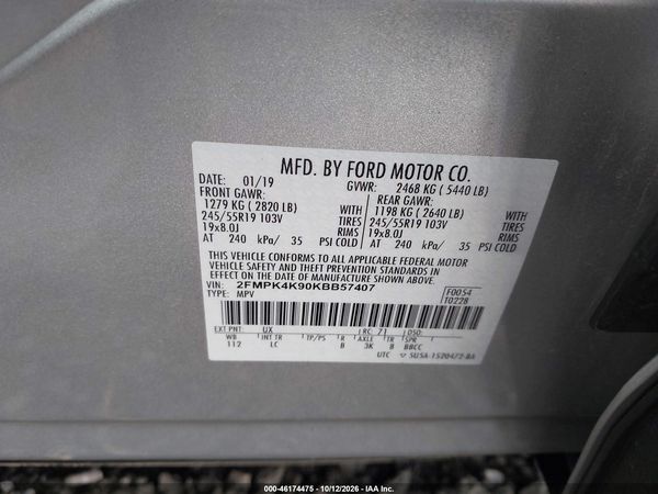 2019 FORD EDGE TITANIUM — I9