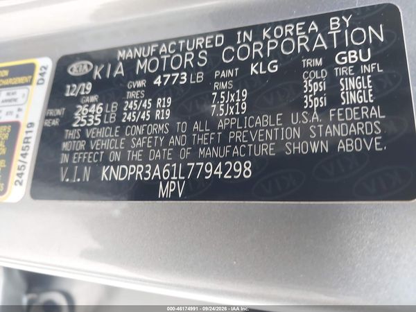 2020 KIA SPORTAGE SX TURBO — I9
