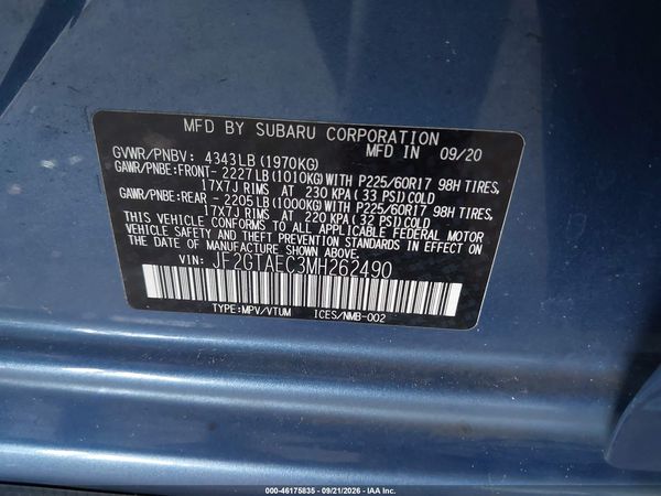 2021 SUBARU CROSSTREK PREMIUM — I9