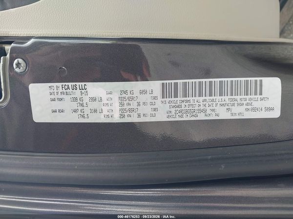 2016 DODGE GRAND CARAVAN SE — I9