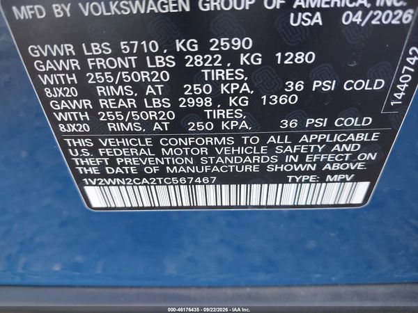 2026 VOLKSWAGEN ATLAS SE WITH TECHNOLOGY — I9