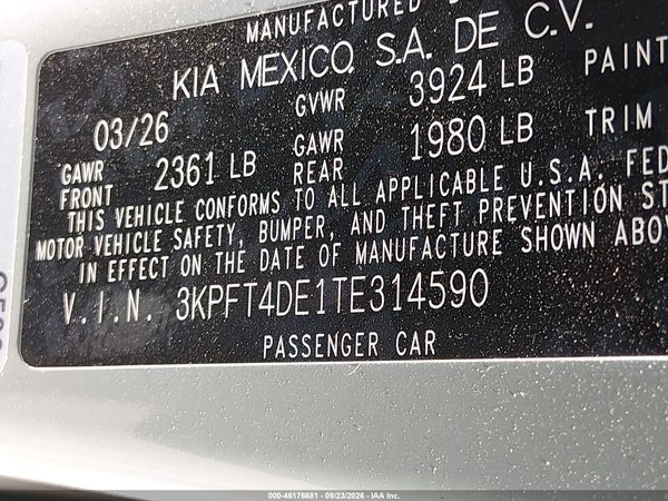 2026 KIA K4 LXS — I9
