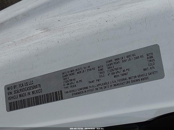 2025 RAM PROMASTER 2500 — I9