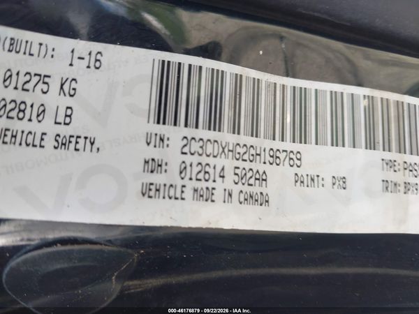 2016 DODGE CHARGER SXT — I9