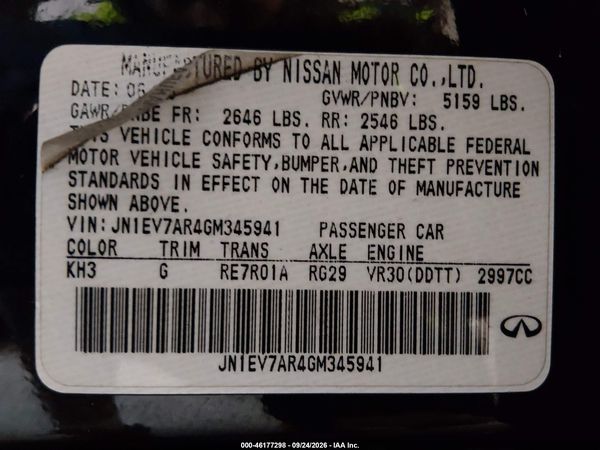 2016 INFINITI Q50 3.0T PREMIUM — I9
