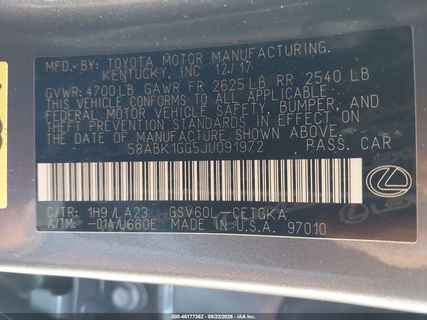 2018 LEXUS ES 350 — I9