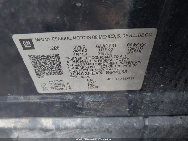 2020 CHEVROLET EQUINOX FWD LS — I9