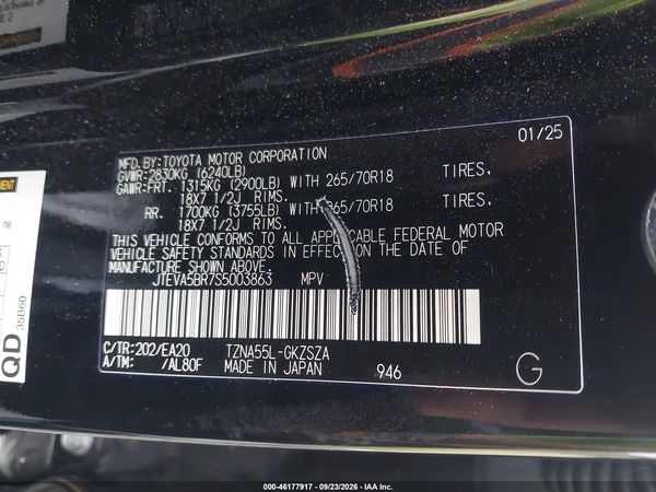 2025 TOYOTA 4RUNNER TRD OFF ROAD PREMIUM — I9