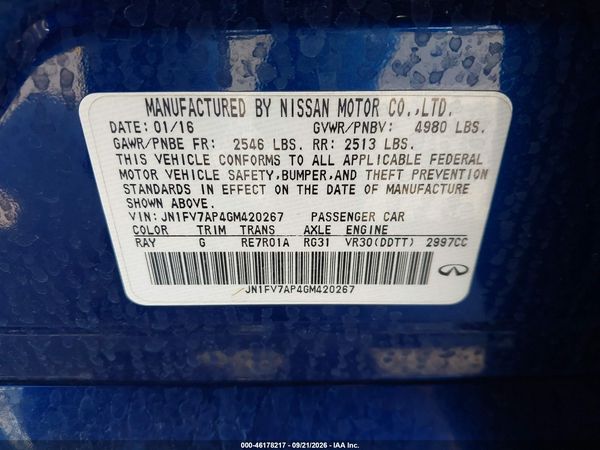 2016 INFINITI Q50 3.0T RED SPORT 400 — I9