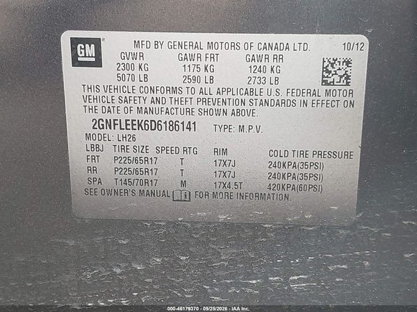 2013 CHEVROLET EQUINOX 1LT — I9