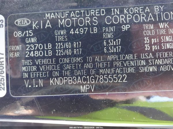 2016 KIA SPORTAGE LX — I9