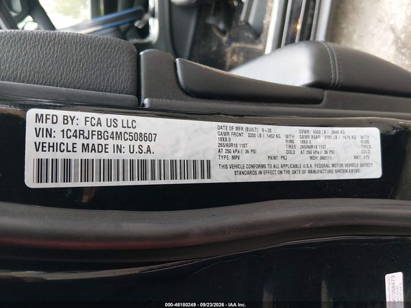 2021 JEEP GRAND CHEROKEE LIMITED 4X4 — I9