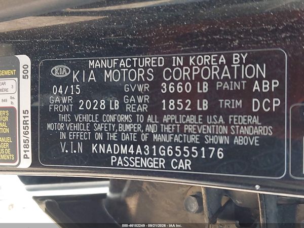 2016 KIA RIO LX — I9