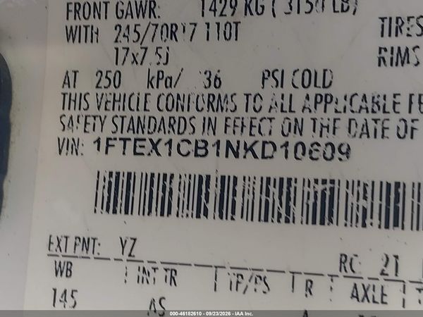 2022 FORD F-150 XL — I9