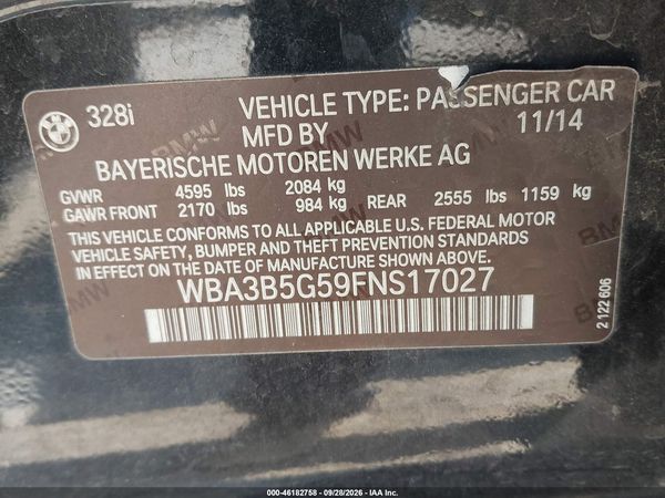 2015 BMW 328I XDRIVE — I9