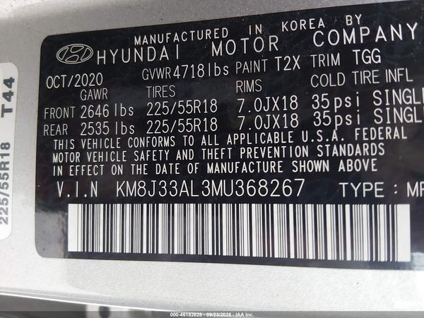 2021 HYUNDAI TUCSON SEL — I9