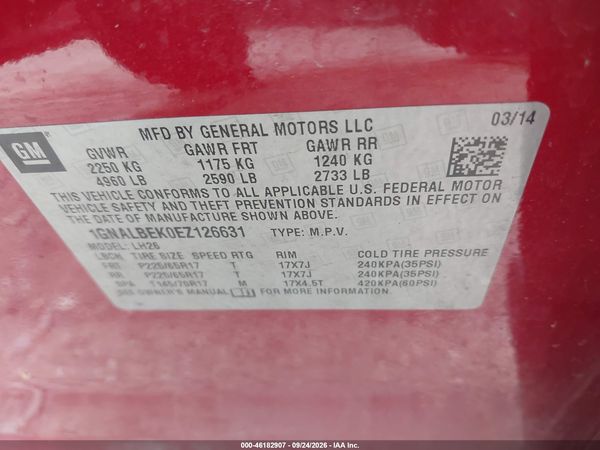 2014 CHEVROLET EQUINOX 1LT — I9