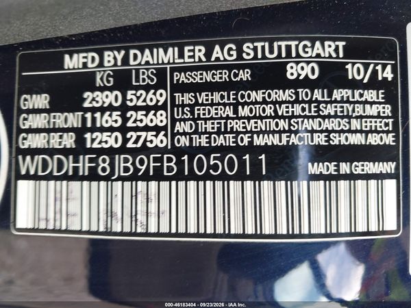 2015 MERCEDES-BENZ E 350 4MATIC — I9