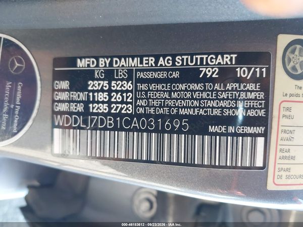 2012 MERCEDES-BENZ CLS 550 CLS550 — I9