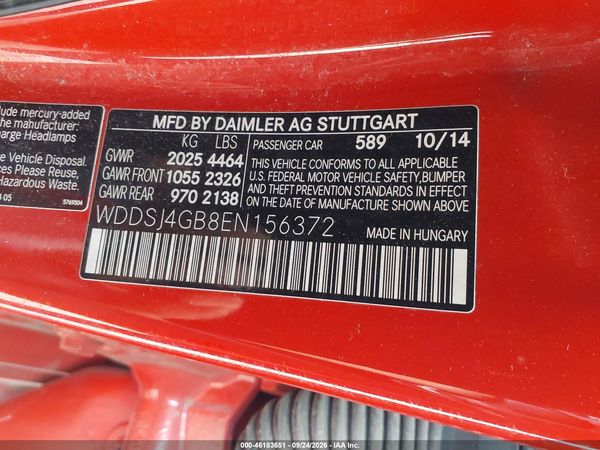 2014 MERCEDES-BENZ CLA 250 4MATIC — I9