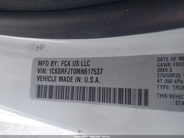2021 RAM 1500 LARAMIE  4X4 5'7 BOX — I9