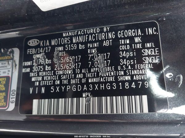 2017 KIA SORENTO 2.4L LX — I9