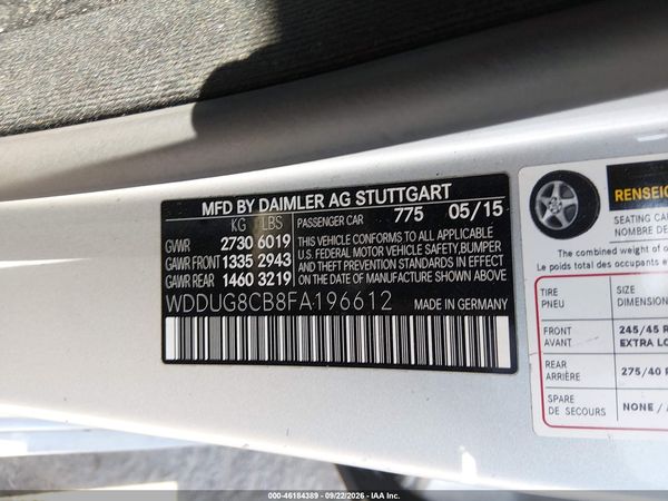 2015 MERCEDES-BENZ S 550 S550 — I9